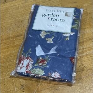 Waverly Garden Room Valance NOS Blue‎ Collection 84" X 15" Puffed Cottagecore